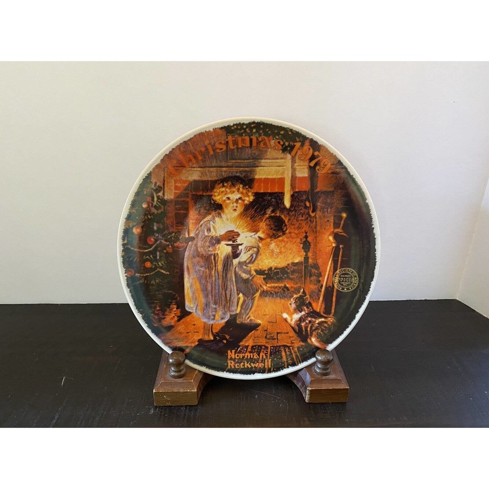 Knowles Norman Rockwell Somebody's Up There Collector Plate Christmas 1979